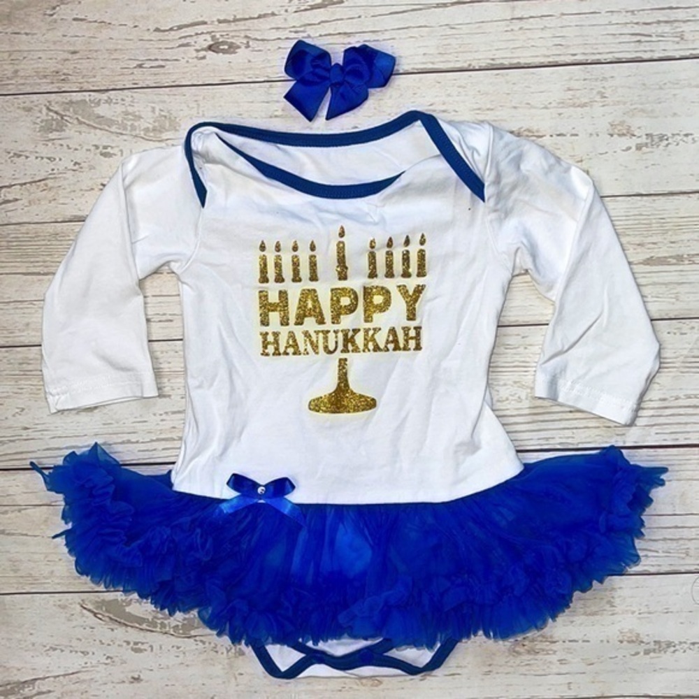 24m Happy Hanukkah ruffle outfit